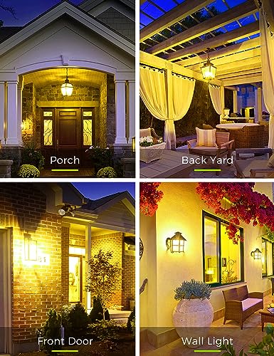 Image of L LOHAS LED Dusk to Dawn Bug Light Bulb Outdoor, A19 Yellow LED Light Bulbs