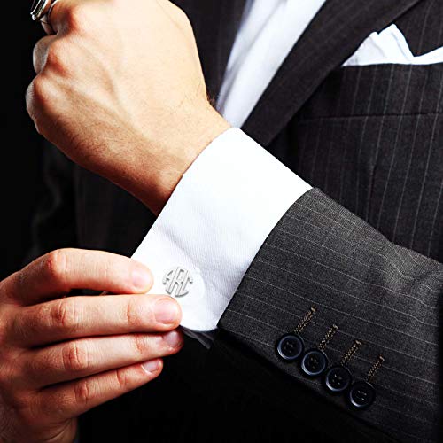 Mancuernillas inicial personalizadas para hombre miniatura 3