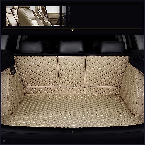 MELXOZ Auto Leder Kofferraummatte für Genesis GV70 2023-2024,All Inclusive Kofferraumwanne Schutzmatte Allwetter Haltbare Wasserdichter Antirutsch Teppich,B/Beige