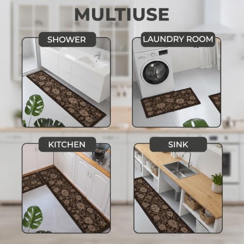 Image of MAXOSHINE Kitchen Mats for Floor Anti Slip Waterproof Feet Comfort Kitchen Runner Floor Mat Standing Desk Mat Floor Mats for Kitchen (120 * 40cm, 60 * 40cm) Set of 2