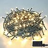 Upgraded 82ft 200 led christmas string lights outdoorindoor timer memory function 8 modes extendable green wire waterproof fairy string lights for xmas tree holiday party garden warm white  urban country home decor