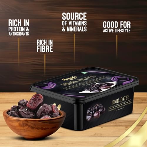 Image of Happilo Premium Soft Kimia (Mazafati Dates) 500g | Khajur, Khajoor | Dry Fruits | Healthy Snacks | Soft Texture | Natural Sweetness