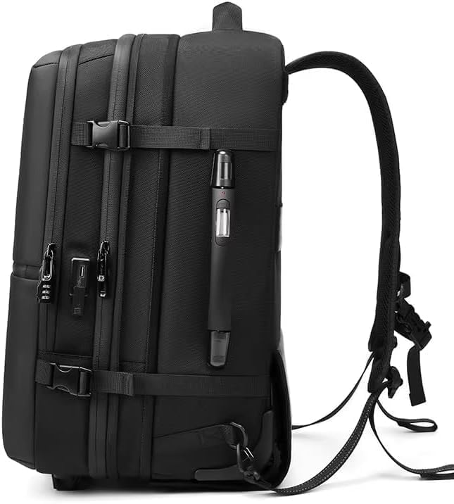 21" Vacuum Compression Backpack with Wheels, Expandable, Waterproof, Carry On Travel, Laptop Bag, Flight Approved Luggage Rolling Suitcase Backpacks(Built-in Vacuum Backpack with wheels) - Image 8