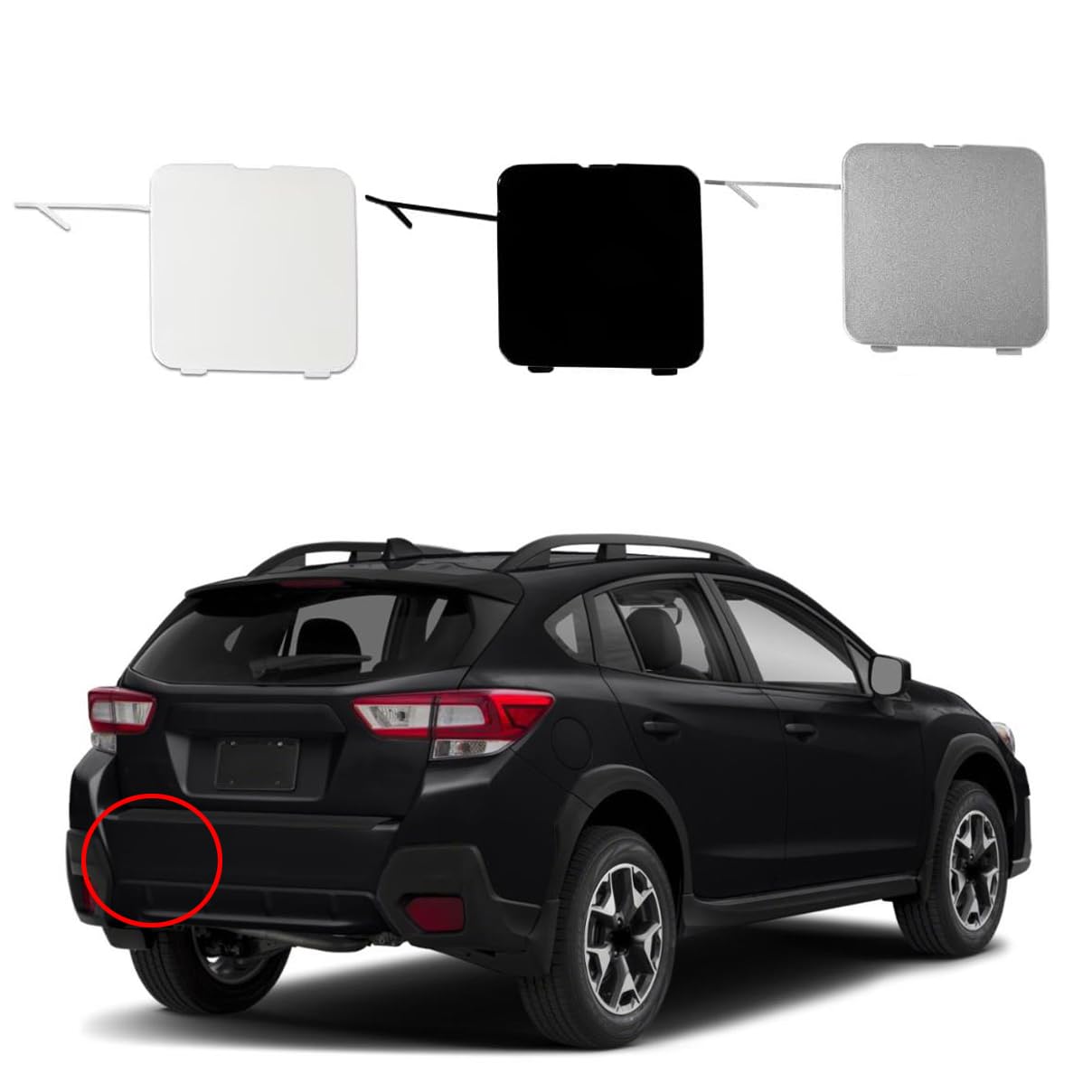 AUPSPUD Rear Bumper Tow Hook Hole Cover Cap for Subaru Crosstrek 2018 2019 2020 2021 2022 2023 57731FL570NN (Metallic Silver)