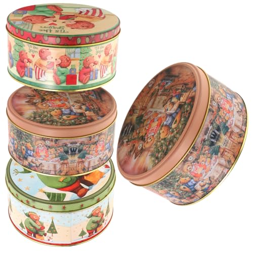 Amosfun 4 Cajas Galletas Navideñas Cajas Dulces Embalaje Estuche Dulces Ideal Para Fiestas