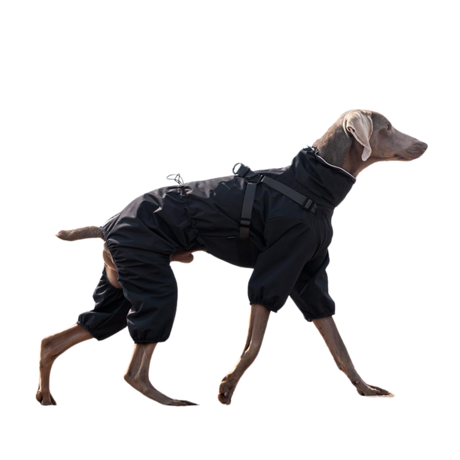 BT Bear Dog Harness Raincoat,Adjustable 4 Legs Dog Jacket with Harness Reflective Jumpsuit Waterproof Coat for Medium Large Dogs,Black 5XL - Image 2