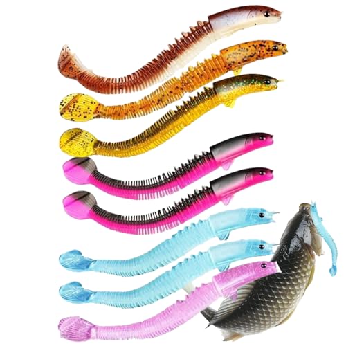 Señuelos de - 8 Piezas De Cebo Blando De Locha,Kit De Señuelos para,para Agua Salada, Lagos, Perca, Camarón, Crappie, Trucha Y Otras Especies De Peces