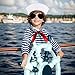 Tayfremn Sailor Costume for Men Women Halloween Sailor Sailor Captain Costume Outfit Accessories with Sailor Hat Striped Shirt Scarf Gloves Sunglasses for Party Adults(Medium)