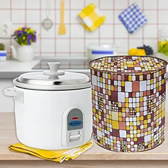 E-Retailer PVC Waterproof Automatic Cooker Cover for All Electric Rice cookers (LXH-11X12.5 Inches- Light