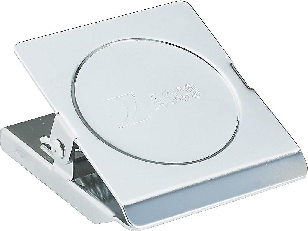 Acco 1.5 Inch Square Magnetic Clip, Silver