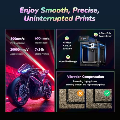 Image of FLASHFORGE AD5X Multi-Color 3D Printer with IFS, 220x220x220mm Print Size | 4-Color Printing, 600mm /s High Speed,300C High Temp Direct Extruder,Fully Auto Leveling,All Metal CoreXY,For PLA-CF,PETG-CF