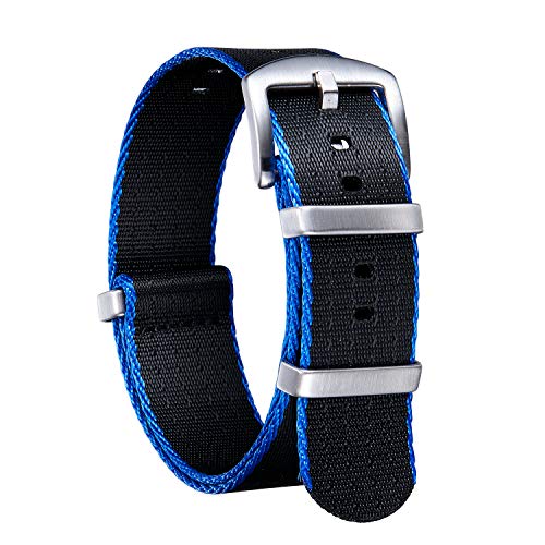 Image of BINLUN Nylon Watch Band Thick G10 Premium Ballistic Nylon Multicolor Replacement Watch Straps with Silver /Black Stainless Steel Buckle for Men Women 18mm 20mm 22mm 24mm