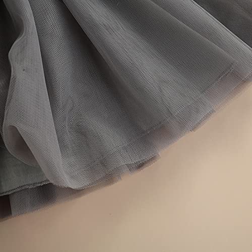Image of OMLI Girls Midi /Knee Length Festive /Wedding Dress Frock /Girl's Kids Dress | Summer Dress One Piece | Cotton | Solid Floral Dresses (Grey)