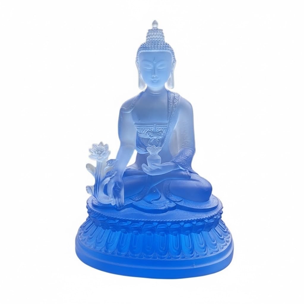Bouddha médecine figurine Bhaisajyaguru bleue 10,9 cm Feng Shui