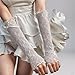 Allpunkall Fairy Grunge Lace Gloves Goth Fingerless Long Elbow Length Sheer Mesh Punk Cute Y2k Harajuku Gothic Rave Steampunk Fashion Arm Covers Concert Masquerade Tour Hand Sleeves Women, White