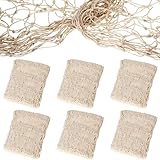 Fun Express 6 pieces - Natural Cotton Fish Net Wall Decorations - 14 ft x 4 ft. each | Beach Theme Decor | Luau