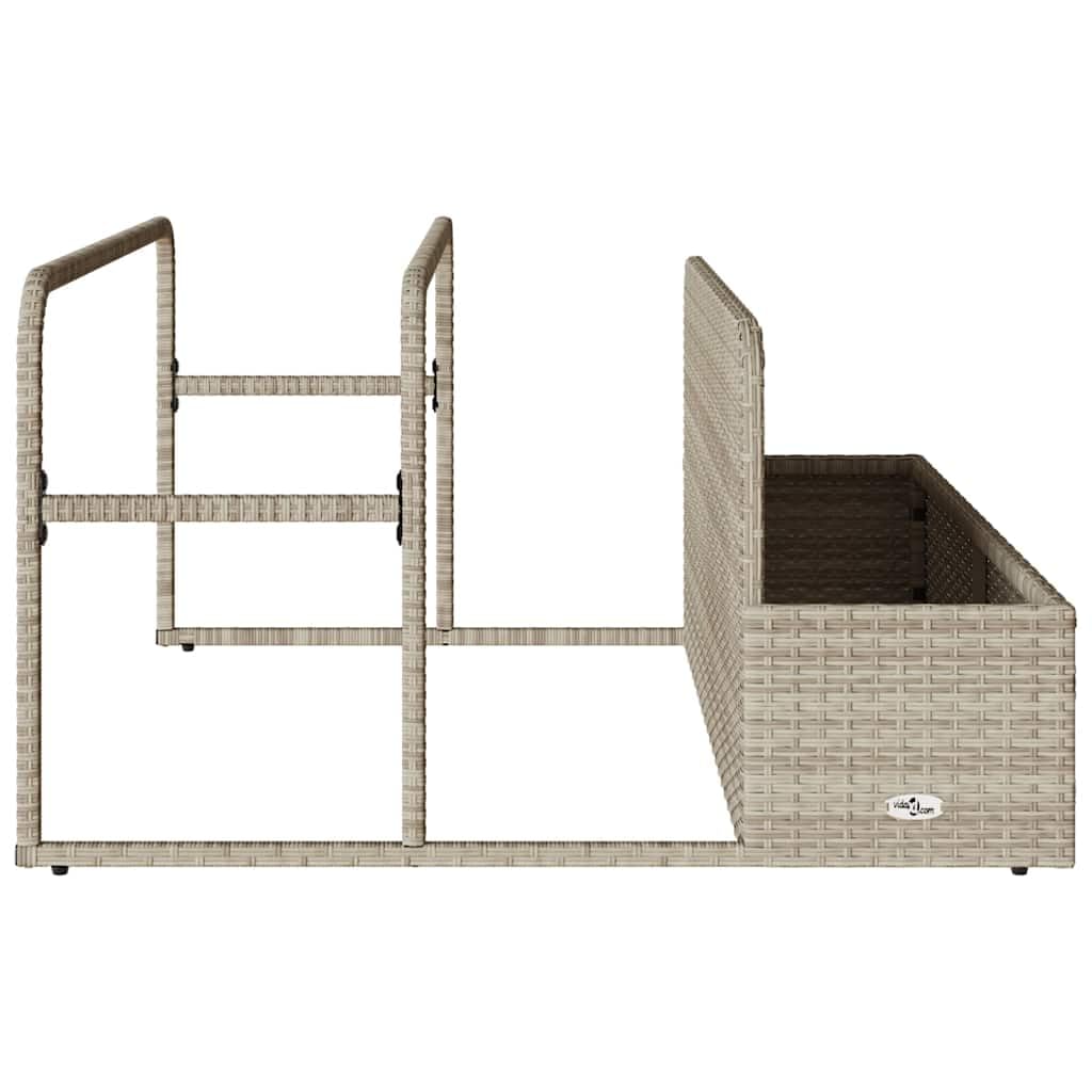 Pool Aufbewahrungsbox Hellgrau 110x100x57 cm Gartenbox aus PE-Rattan für Poolspielzeug und Zubehör