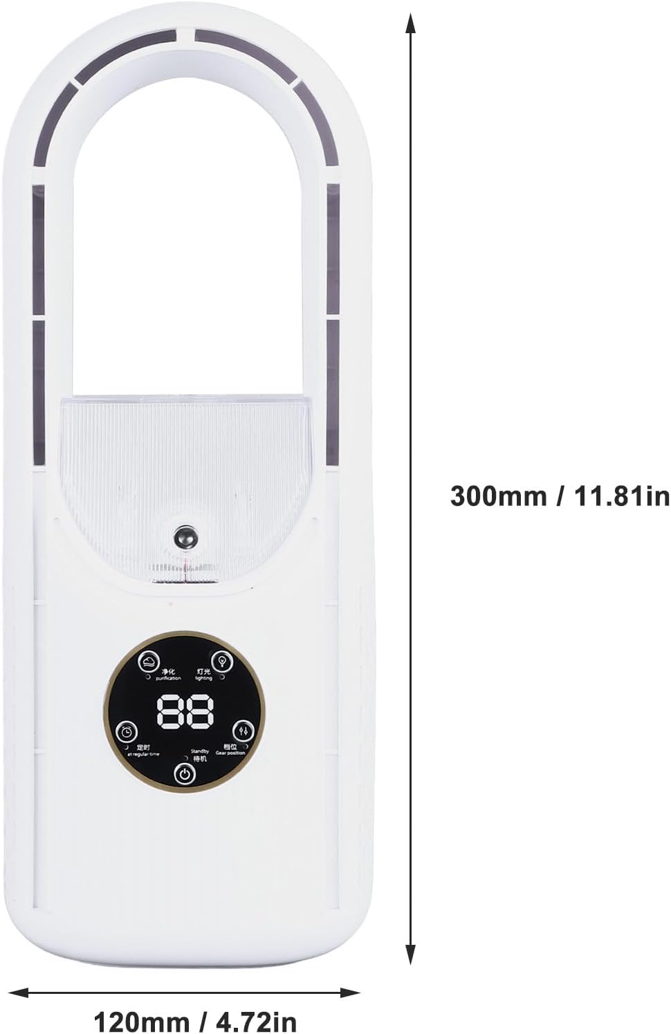 Portable Bladeless Fan, 6 Speed Small Personal Cooling Fan Quiet USB Table Desk Misting Fan with Timing for Office Living Room Bedroom(White)