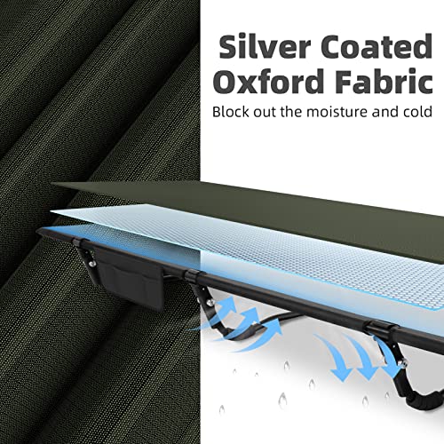 Extremus Mission Mountain Camping Cot, Ultra-Lightweight Sleeping Cot For Adults, 60-Second Easy Set-Up, Supports 310Lbs, Folding Cot For Camping, Backpacking, Outdoors And Home(Oxford Green) #TOP4