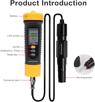 High Accuracy Dissolved Oxygen Meter Water Quality Tester Portable LCD Display