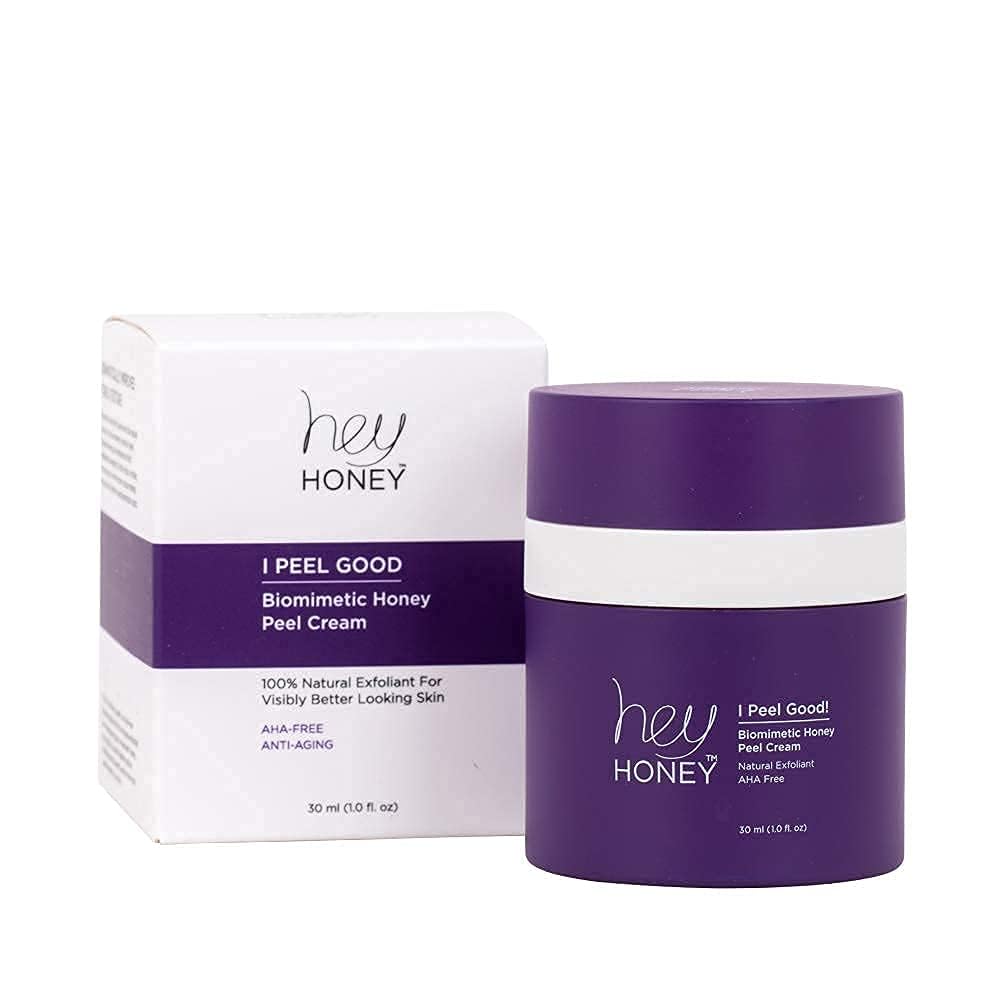 Hey Honey I Peel Good Biomimetic Honey Peel Cream | For Brightened Soft & Even Skin Tone | Deeply Cleansing Honey Peel Cream Treatment 100% Natural & AHA-Free | 1 Oz