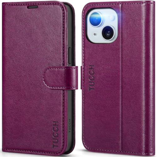 Coque iPhone 15 RFID Violet - Housse Cuir Idéale pour Voyager et Travailler l'Esprit Libre