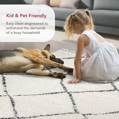 nuLOOM Jessie Moroccan Lattice Tassel Alfombra 5x8 Blanco miniatura 6