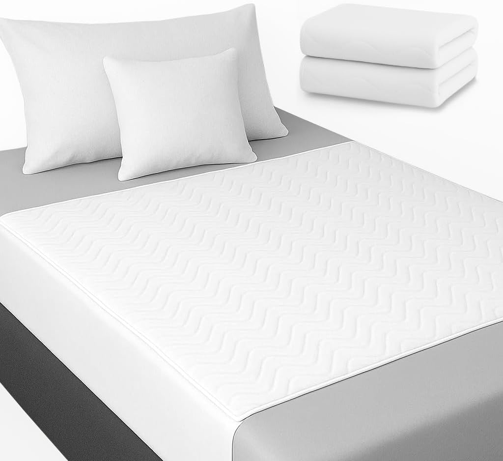 Washable Incontinence Pad Mattress Protector Waterproof Mattress Pad Absorbent 3.15 Litres/m  90 x 85 cm Pack x 2