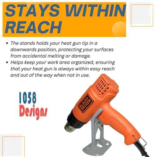 Image of Heat Gun Stand Holder Compatible with Black Decker Heat Guns Gray
