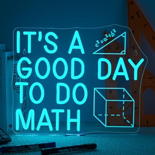 Learning Math Neon Horseneon It's a Good Day to Do Math Neon Sign Colorful LED Wall Decor ...