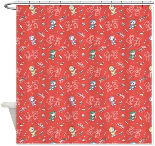 CafePress Play Doh Pattern: Preschool Artists Decorative Fabric Shower Curtain