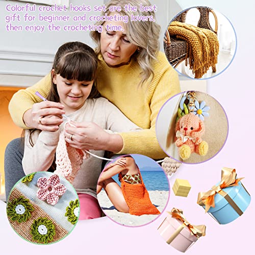 Image of Katech 8 Pcs Inline Crochet Hooks Set, Ergonomic Non Slip Crochet Hook for Crocheting Beginners, Soft Grip Crochet Hooks for Arthritic Hands, Extra Deep Hook Crochet Needles 2.5mm-6mm(C-J)