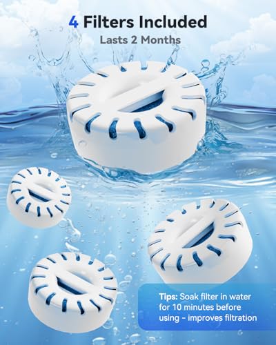 Filtros de agua reemplazo 4-Pack para fuente perros miniatura 3