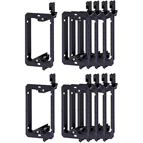 iMBAPrice LV1-10PK (Pack of 10) Single Gang (1-Gang) Low Voltage Drywall Mounting Bracket - Black Cover