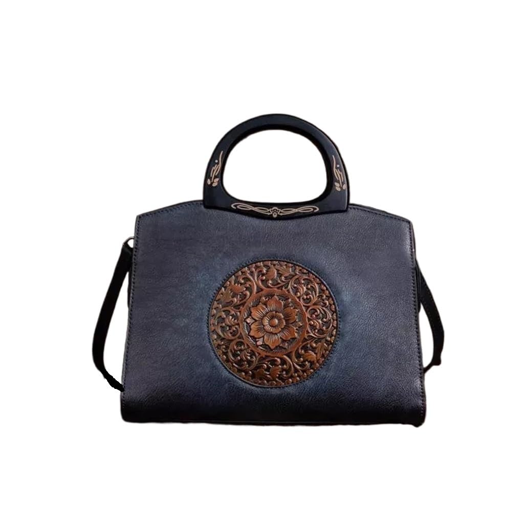 Bolsos de mano vintage en relieve para mujer, multifuncionales, de cuero, bolsos de hombro