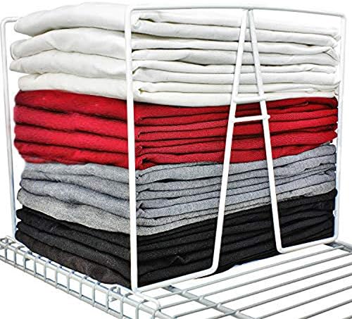 TitanSecure 8 PK White Wire Shelf Dividers for Closets on 12" Wire Shelves - Sturdiest Closet Organizer Takes Seconds to Install. Organize Your Bedroom, Bathroom and Much More