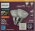 Philips LED Dimmable PAR20 40-Degree Indoor Flood Light Bulb with Warm Glow Effect 500-Lumen, 2200-2700-Kelvin, 5.5 Watts (50-Watt Equivalent), E26 Base, Soft White, 2-Pack