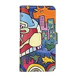 スマ通 iPhone17 対応 ケース 手帳型 スマホ カバー カード入れ&ミラー付き パラリンアート KOTO コラボ ケース 横置き ストラップホール アイフォン シックスセブン用 iPhone 17 (A-アルデバラン) paralymart-0001