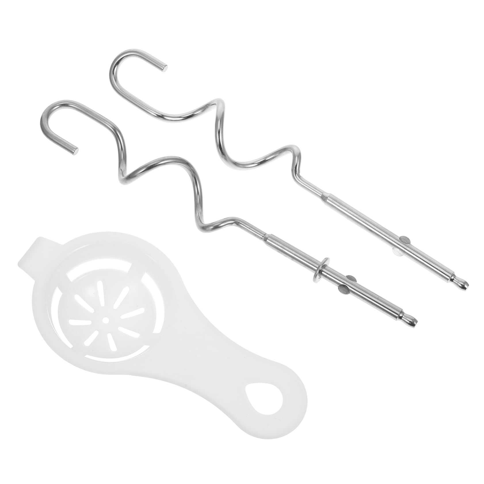 BESTYASH Edelstahl Knethaken Für Handmixer 7.28 Zoll 2Er Set Universal Küchenmixer Ersatzteile Mit Eiertrenner Effizientes Kneten Leicht Zu Reinigen