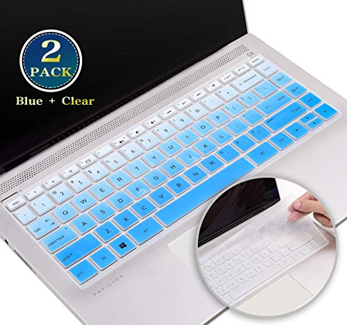 2 Pack Keyboard Cover Skin for 2020 2019 HP 14 Inch Laptop Cover