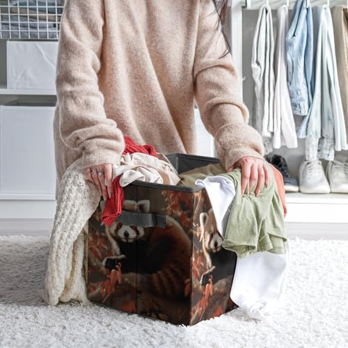 Panier de rangement pliable panda rouge contre le desordre - 7
