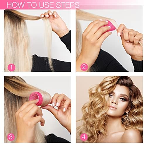 KHEERANA 10 Pieces Self Grip Hair Rollers 20MM Medium Hair Curlers For Short And Long Hair Salon Hairdressing Curler For Curling And Styling Hair Self Holding DIY Roller For Hair Grip