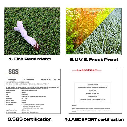 Xlx Turf Realistic Artificial Grass Rug Indoor Outdoor - 3Ft X 5Ft, Thick Synthetic Fake Grass Dog Pet Turf Mat For Garden Lawn Landscape #TOP5