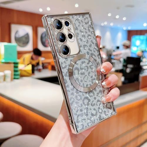 Coque Samsung S23 Plus silicone rigide anti-rayure pailletée argent
