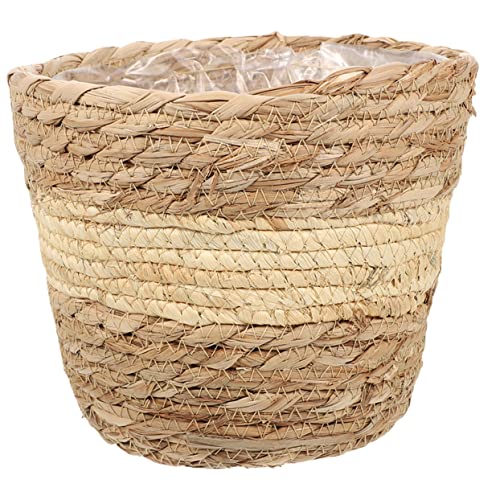 CIYODO Panier Tissé pour Plantes Et Fleurs Corbeille De Rangement Rustique Intérieur Jardin Petit Modèle Naturel