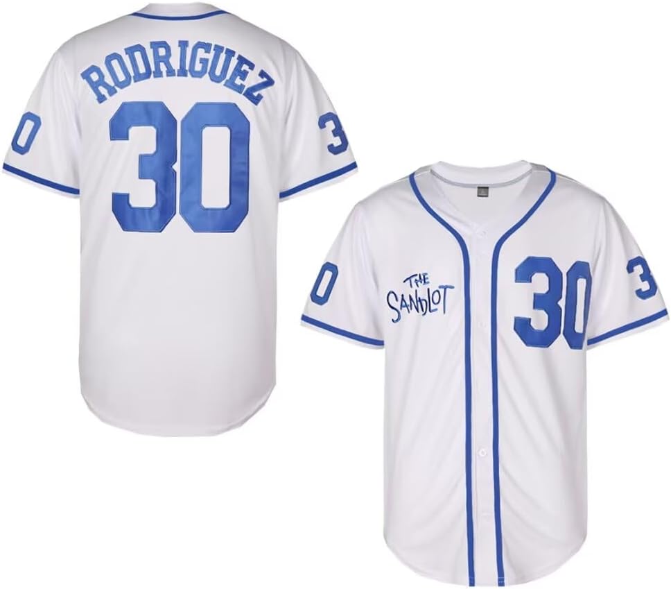 Men's Baseball Jersey #30 Stitched The Sandlot Benny The Jet Rodriguez Movie Baseball Jersey Sports Uniform
