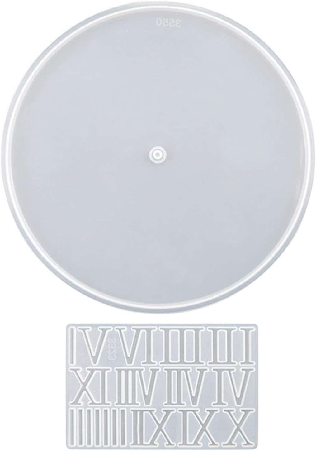 Clock Resin Molds - Round Silicone Clock Mold with Arabic Numerals Epoxy Casting Mold, Easy Demold Tear Resistant DIY Wall Clock for Living Room Dining Room Entryway Decor (No Word Round Roman,Small)