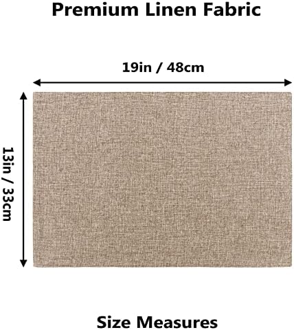 Home Brilliant Cotton Place Mats 4 Pcs, Lined Linen Washable Table Mats, Heat Resistant Table Placemats for Kitchen Restaurant, 33 x 48 cm, 13x19 Inches, Natural Linen