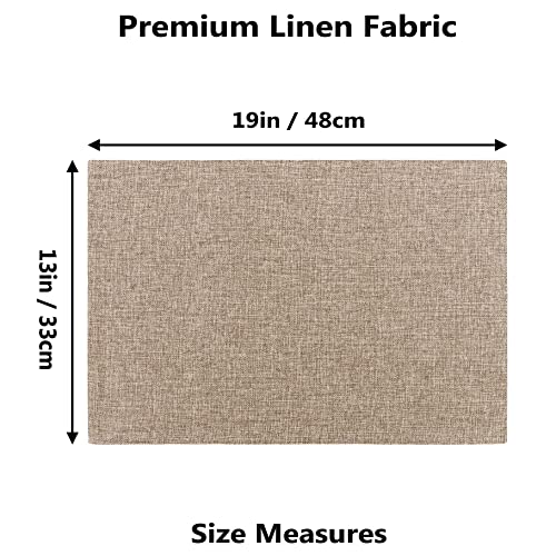 Home Brilliant Set Of 4 Farmhouse Placemats Heat Resistant Dining Table Place Mats Kitchen Table Mats Great As Jute Dresser Decor & Table Decor, Natural Linen #TOP5