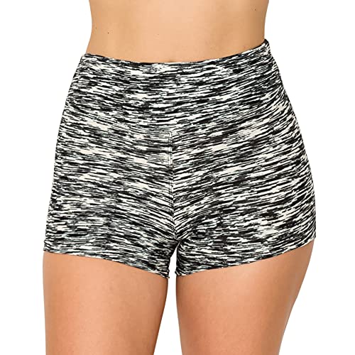Image of ALWAYS Women Workout Yoga Shorts - Premium Soft Solid Stretch Cheerleader Running Dance Volleyball Short Pants Space Dye Blue XS